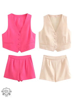 Vest Top Two-Piece Set - Clothing