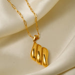 18k gold vintage simple wing design pendant necklace - QH Clothing