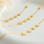 18K gold exquisite vintage star-shaped necklace with tassel design and versatile - QH Clothing