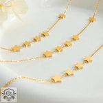 18K gold exquisite vintage star-shaped necklace with tassel design and versatile - QH Clothing