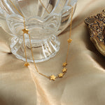 18K gold exquisite vintage star-shaped necklace with tassel design and versatile - QH Clothing