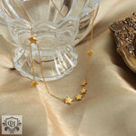 18K gold exquisite vintage star-shaped necklace with tassel design and versatile - QH Clothing