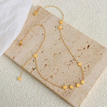 18K gold exquisite vintage star-shaped necklace with tassel design and versatile - QH Clothing