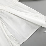 White Lantern Sleeve Two Piece Set - Clothing