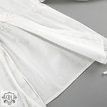 White Lantern Sleeve Two Piece Set - Clothing