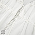 White Lantern Sleeve Two Piece Set - Clothing