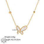 Exquisite 18K Gold Diamond Butterfly Necklace -  QH Clothing