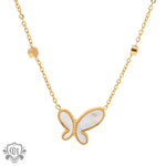 Exquisite 18K Gold Diamond Butterfly Necklace -  QH Clothing