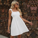 Sundress Spring Women Clothing New Office Short Strap Solid Color Casual Knitted Dress - Quality Home Clothing| Beauty