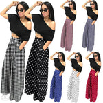 Personality Houndstooth Printed Flared Pants Wide Leg Casual Pants Autumn Winter Wide Leg Pants Plus Size - Quality Home Clothing| Beauty