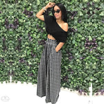 Personality Houndstooth Printed Flared Pants Wide Leg Casual Pants Autumn Winter Wide Leg Pants Plus Size - Quality Home Clothing| Beauty