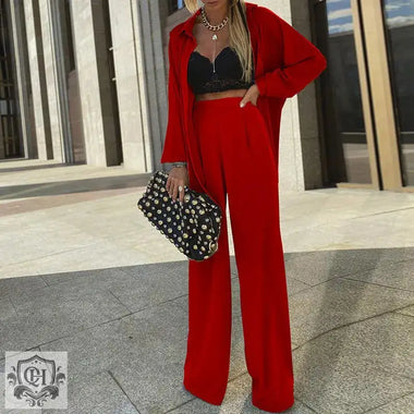 Early Autumn Sun Protection Shirt Casual Wide Leg Pants Two Piece Set - Quality Home Clothing| Beauty