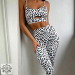 Leopard Print Tight Braces Sports Bra High Waist Hip Lift Pleating Speed Pants Yoga Suit Women - Quality Home Clothing| Beauty