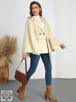 Winter Woolen Coat High Grade Collared Thin Strap Slim Fit Cloak Robe Jacket - Clothing