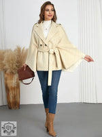 Winter Woolen Coat High Grade Collared Thin Strap Slim Fit Cloak Robe Jacket - Clothing