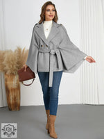 Winter Woolen Coat High Grade Collared Thin Strap Slim Fit Cloak Robe Jacket - Clothing