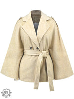 Winter Woolen Coat High Grade Collared Thin Strap Slim Fit Cloak Robe Jacket - Clothing