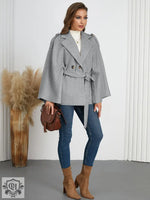 Winter Woolen Coat High Grade Collared Thin Strap Slim Fit Cloak Robe Jacket - Clothing