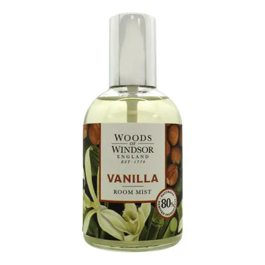 Woods of Windsor Vanilla Rum Mist in a clear glass bottle, 100ml for a refreshing scent