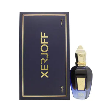 Luxury perfume bottle with gold accents and navy blue packaging for Xerjoff More Than Words Eau de Parfum 50ml Sprej