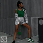 Zebra Print Shirt & Shorts Set - Clothing