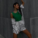 Zebra Print Shirt & Shorts Set - Clothing