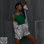 Zebra Print Shirt & Shorts Set - Clothing