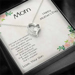 Eternal Love Zircon Heart Necklace: A Radiant Gift for Mom -  QH Clothing