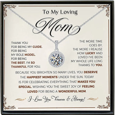 Elegant Diamond Moonlight Pendant Necklace for a Remarkable Mother -  QH Clothing