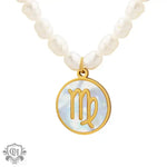 Elegant Zodiac Gemstone Pearl Necklace -  QH Clothing