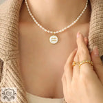 Elegant Zodiac Gemstone Pearl Necklace -  QH Clothing