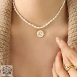 Elegant Zodiac Gemstone Pearl Necklace -  QH Clothing