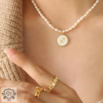 Elegant Zodiac Gemstone Pearl Necklace -  QH Clothing