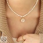 Elegant Zodiac Gemstone Pearl Necklace -  QH Clothing