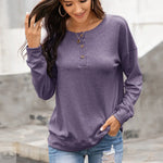 Button Casual Block Colour Sweatshirt - Quality Home Clothing| Beauty