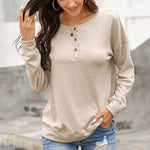 Button Casual Block Colour Sweatshirt - Quality Home Clothing| Beauty