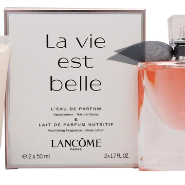 Lancome La Vie Est Belle L'Eau de Parfum Presentset 50ml Spray + 50ml Body Lotion - Quality Home Clothing| Beauty