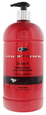 Mustang 3-In-1 Invigorating Body Wash 1000ml - Red - Quality Home Clothing| Beauty