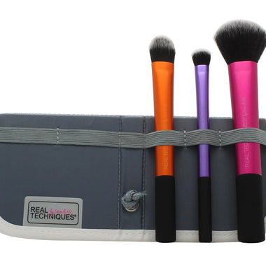 Real Techniques Travel Essentials Gift Set 3 x Brushes + Case - Quality Home Clothing| Beauty