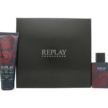 Replay Signature Red Dragon Gift Set 50ml EDT + 100ml Aftershave - Quality Home Clothing| Beauty