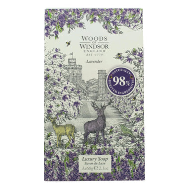 Woods of Windsor Lavender Soap 3 x 60g - Quality Home Clothing| Beauty